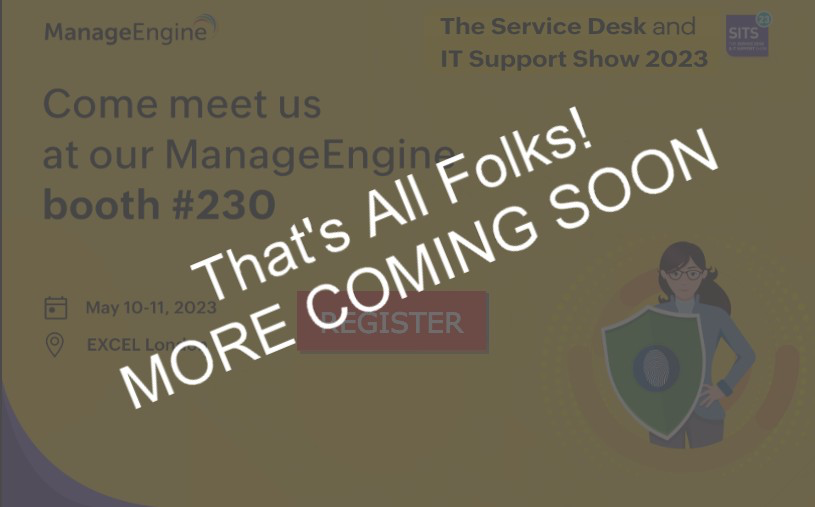 Service Desk and IT Support Show 2023 - SITS 23 - Excel, London - May 10-11